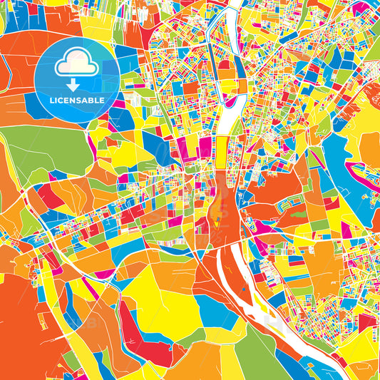 Giza, Egypt, colorful vector map