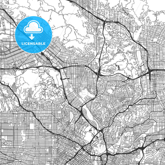 Glendale, California - Area Map - Light