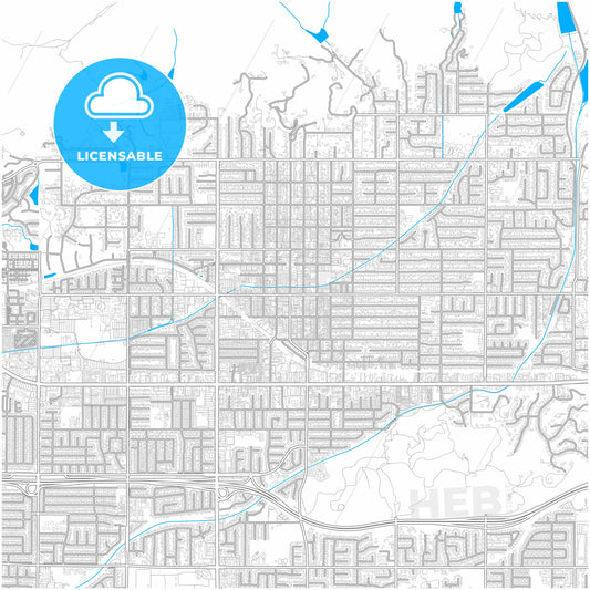 Glendora, California, United States, city map with high quality roads.