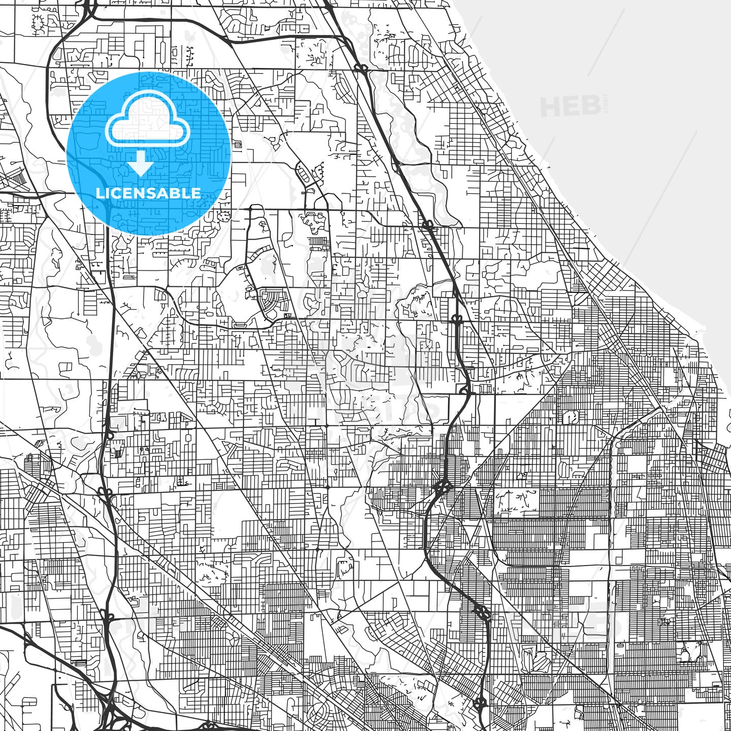 Glenview, Illinois - Area Map - Light