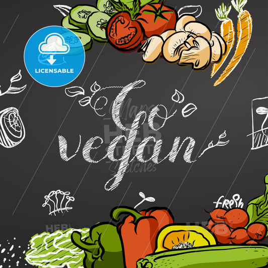 Go vegan. Chalk Title Poster – instant download