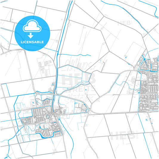 Goeree-Overflakkee, South Holland, Netherlands, city map with high quality roads.