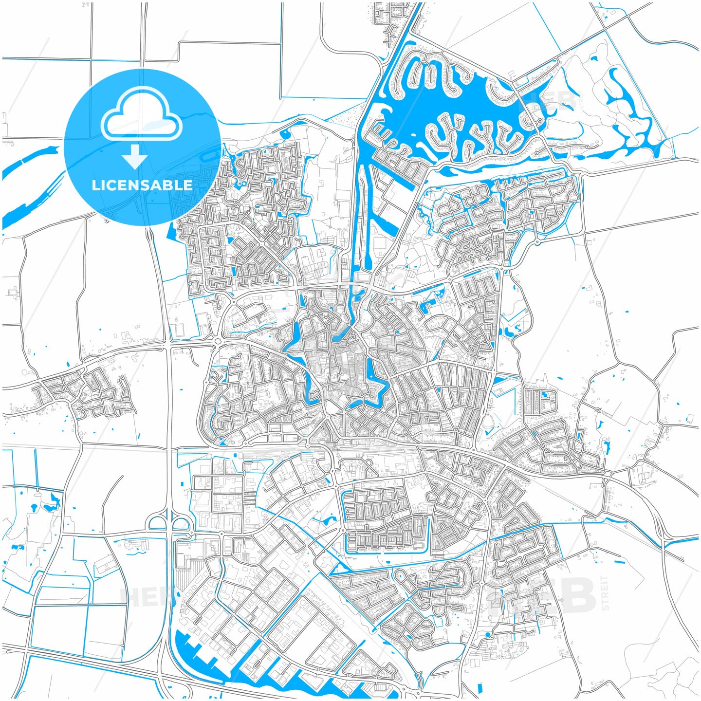 Goes, Zeeland, Netherlands, city map with high quality roads.