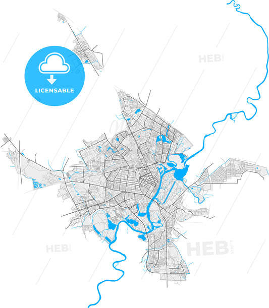 Gomel, Voblasć, Belarus, high quality vector map