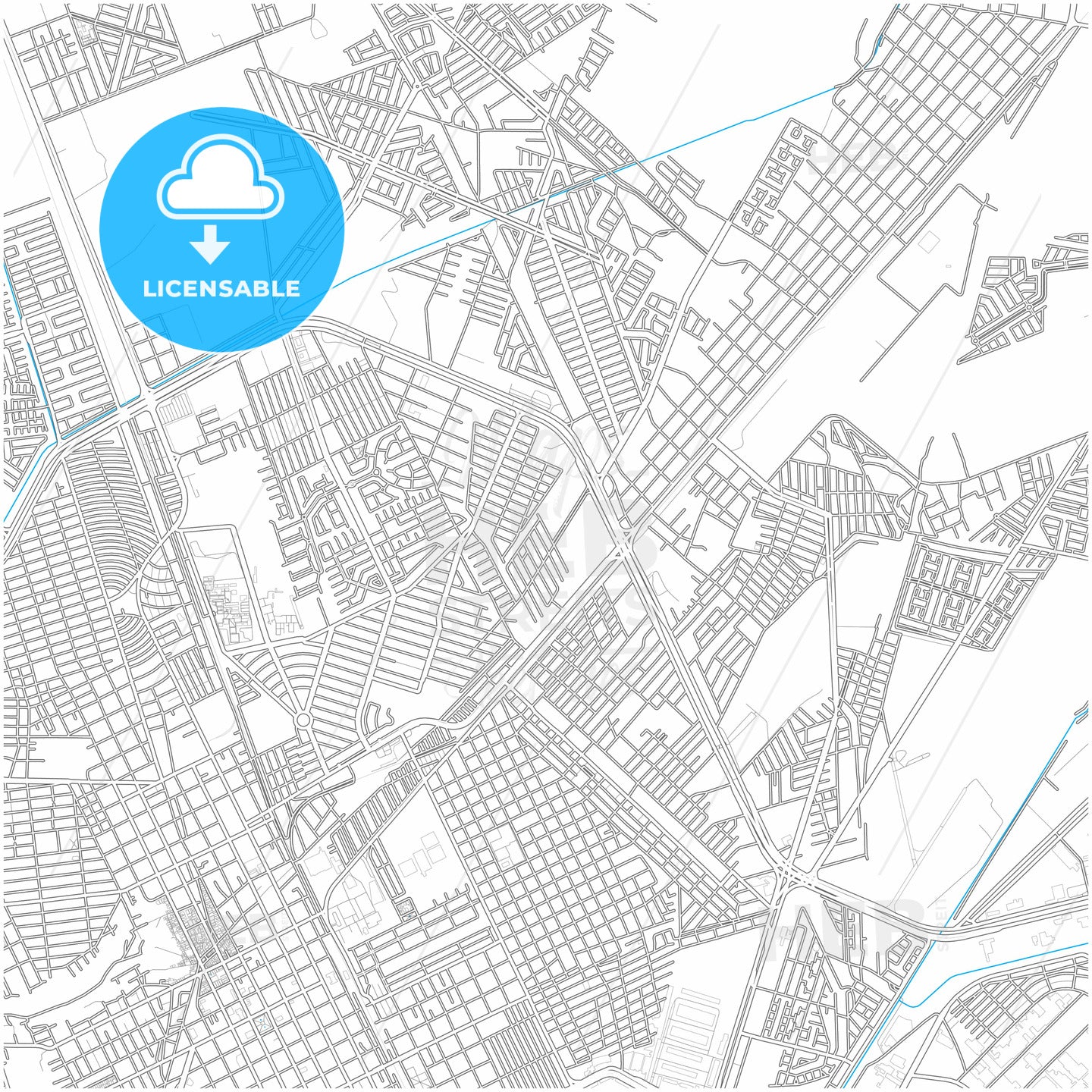 Gómez Palacio, Durango, Mexico, city map with high quality roads.