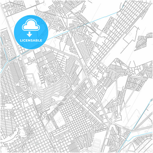 Gómez Palacio, Durango, Mexico, city map with high quality roads.