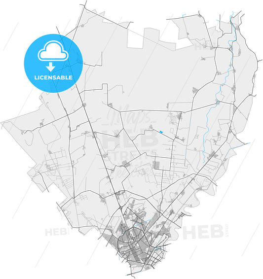 Gómez Palacio, Durango, Mexico, high quality vector map