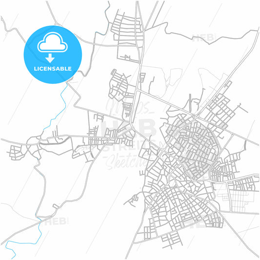 Gönen, Balıkesir, Turkey, city map with high quality roads.