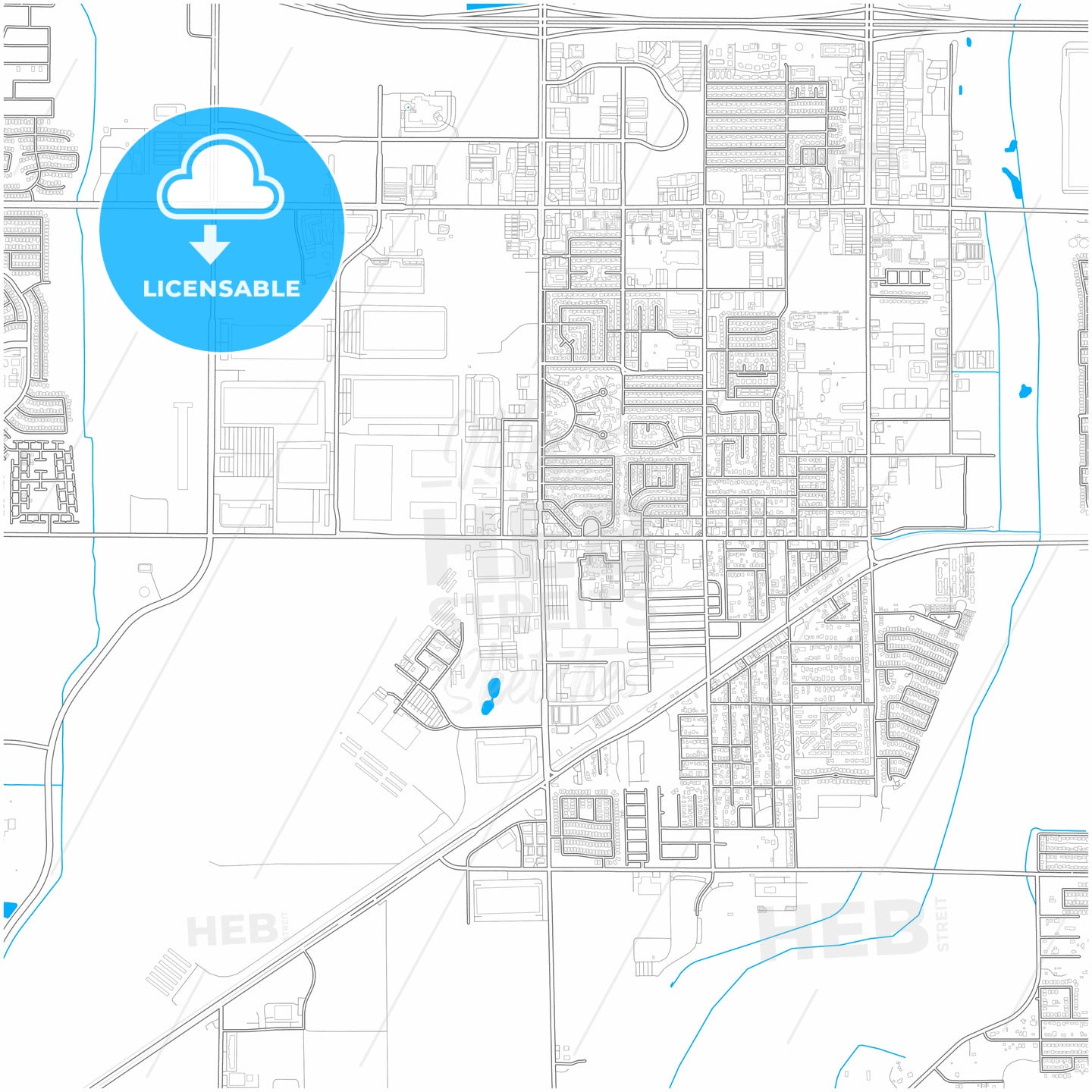 Goodyear, Arizona, United States, city map with high quality roads.