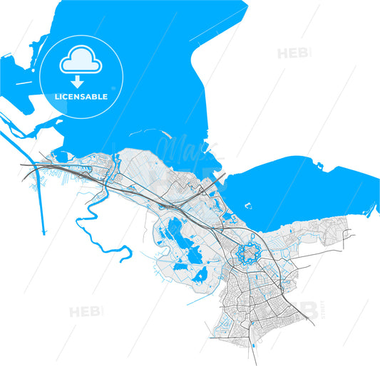 Gooise Meren, North Holland, Netherlands, high quality vector map