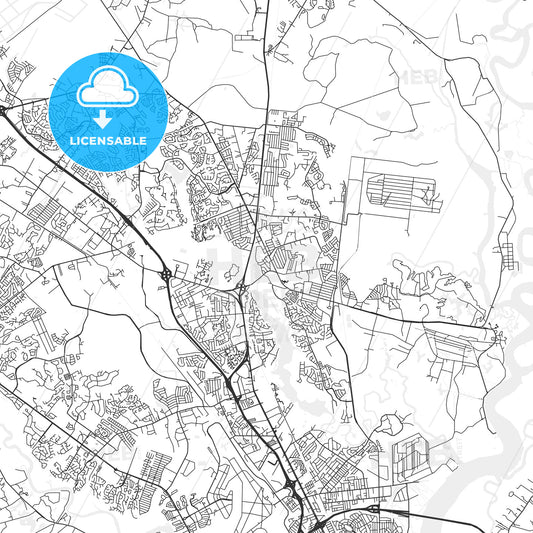 Goose Creek, South Carolina - Area Map - Light