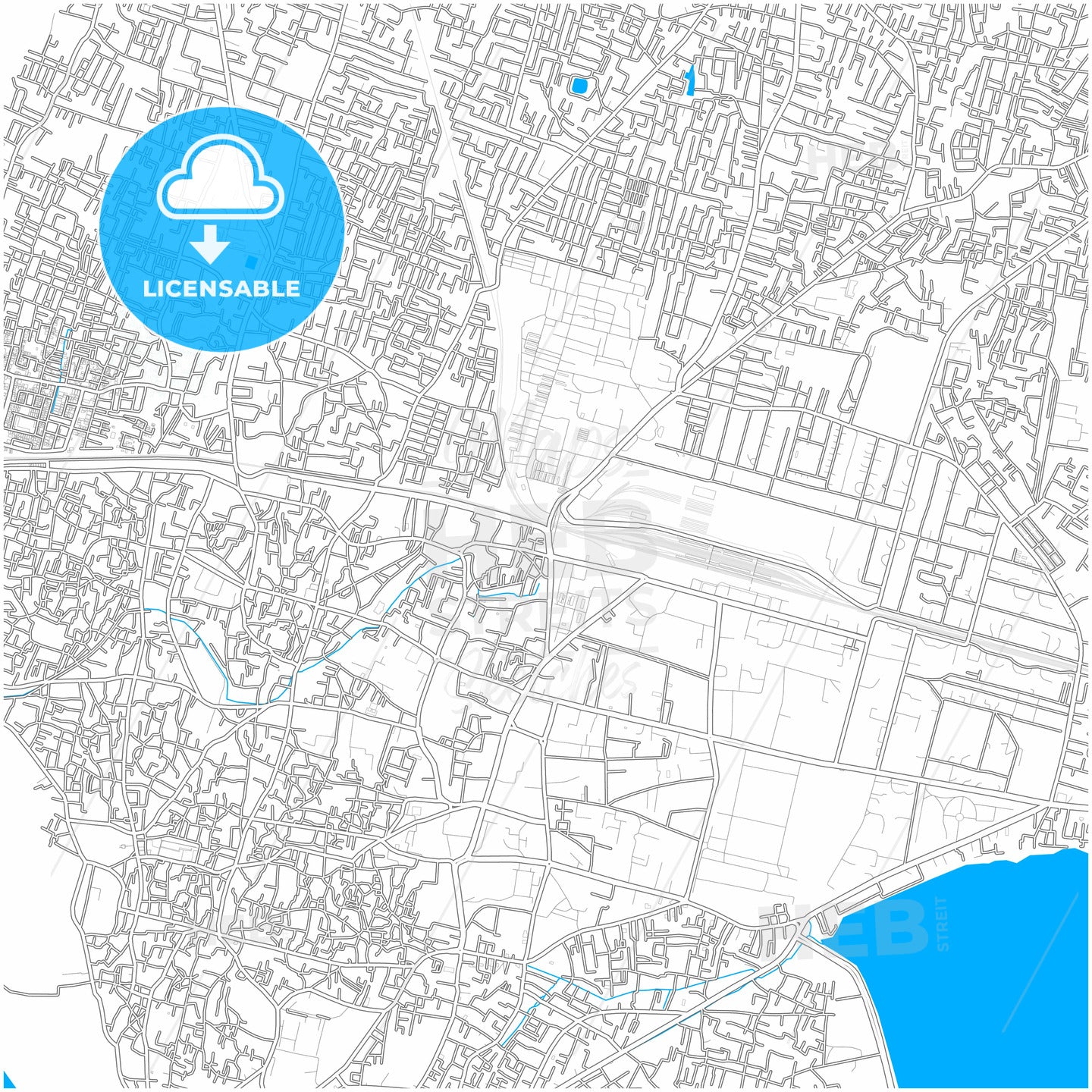 Gorakhpur, Uttar Pradesh, India, city map with high quality roads.