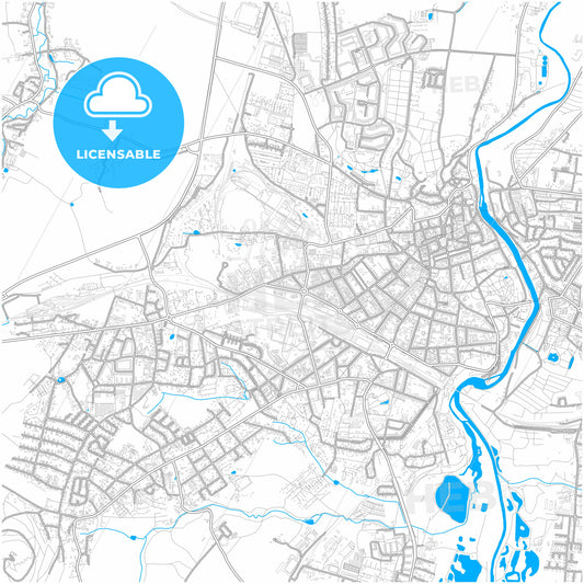 Gorlitz, Saxony, Germany, city map with high quality roads.