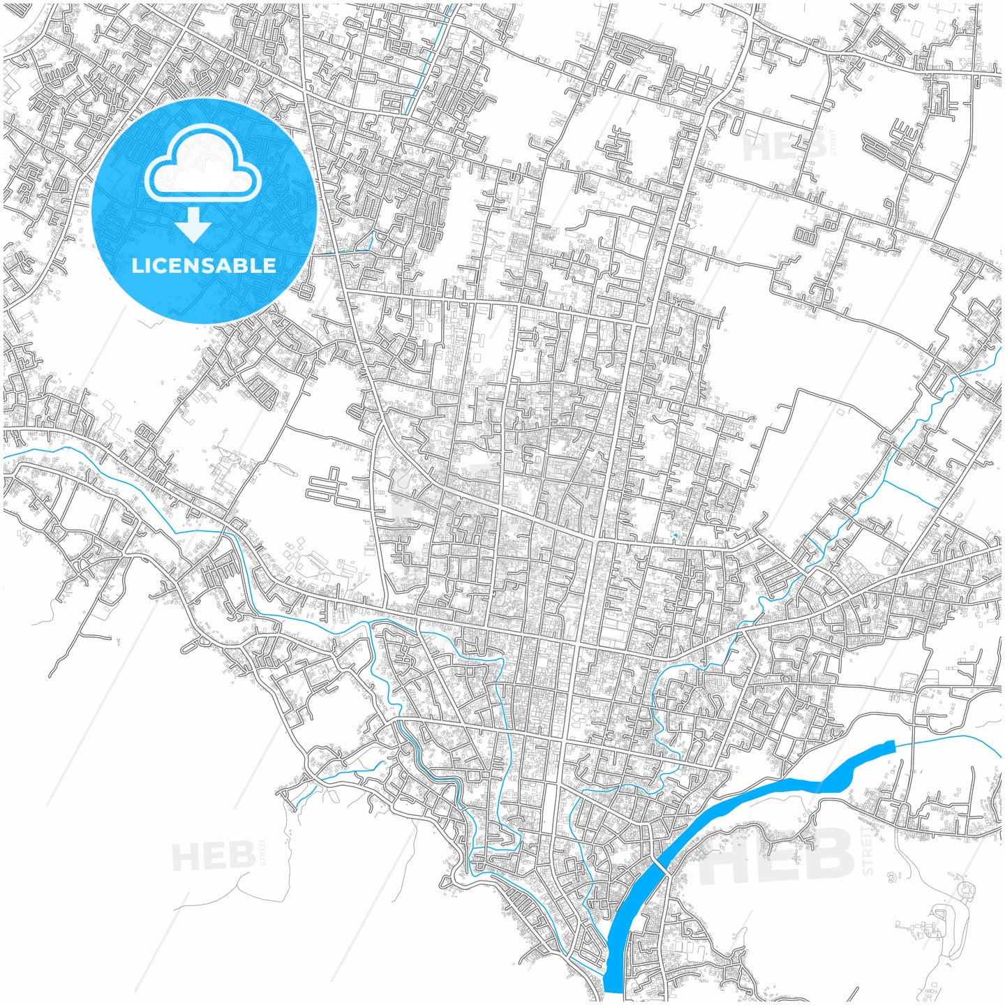 Gorontalo, Gorontalo, Indonesia, city map with high quality roads.