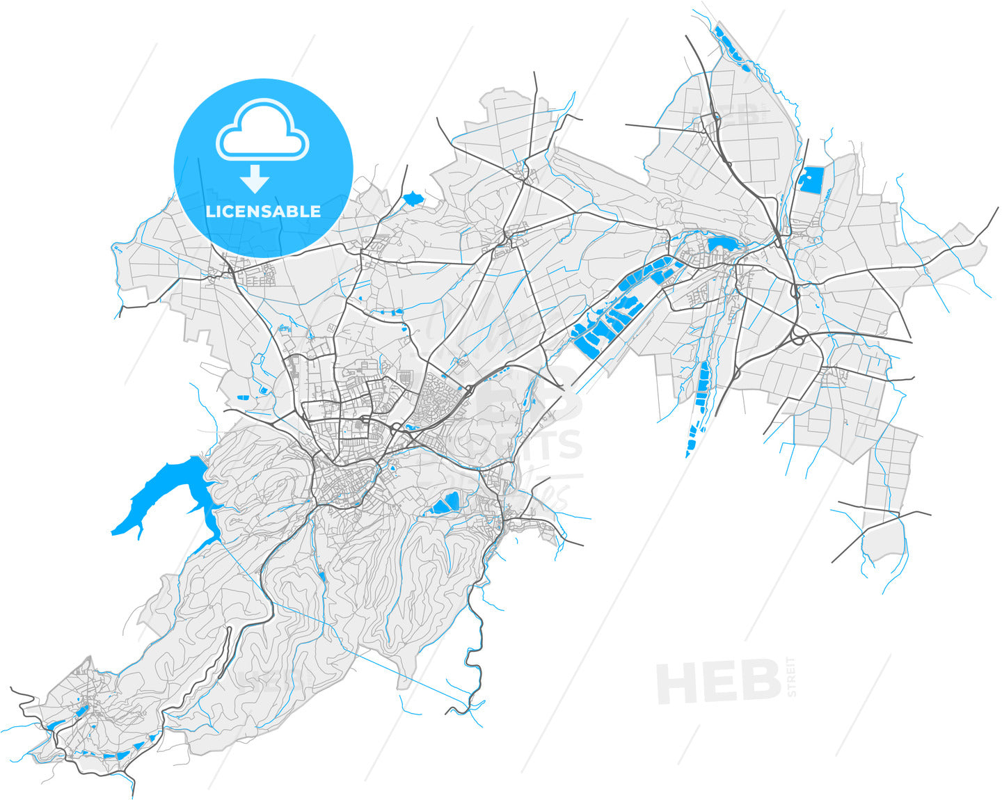 Goslar, Lower Saxony, Germany, high quality vector map