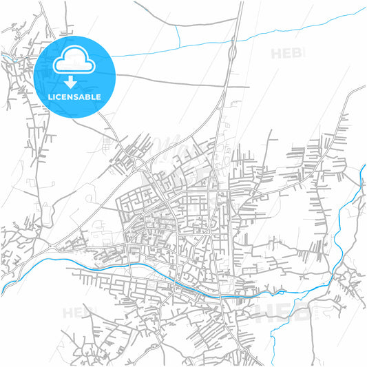 Gostivar, North Macedonia, city map with high quality roads.