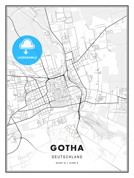 Gotha, Germany, Modern Print Template in Various Formats - HEBSTREITS Sketches