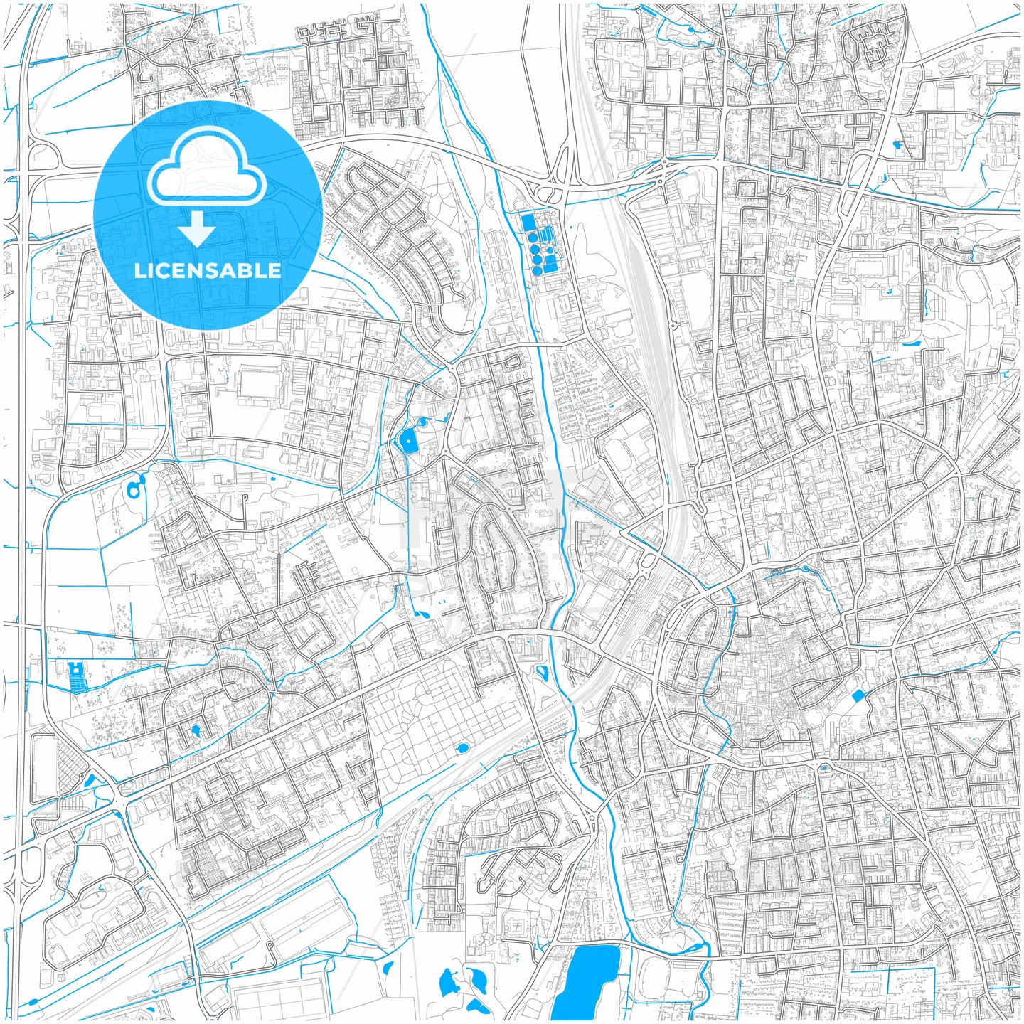 Gottingen, Lower Saxony, Germany, city map with high quality roads.