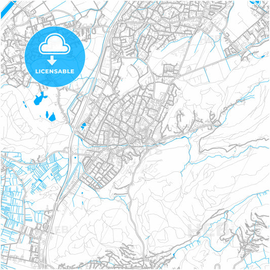 Götzis, Vorarlberg, Austria, city map with high quality roads.