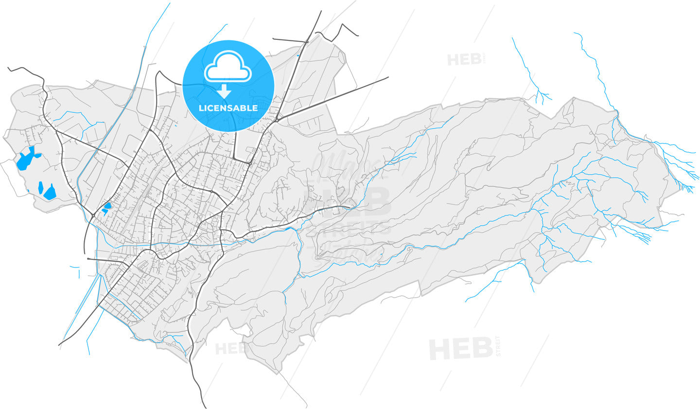 Götzis, Vorarlberg, Austria, high quality vector map