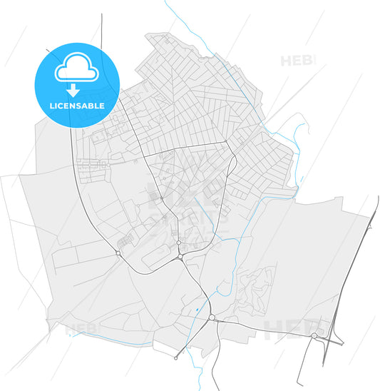 Goussainville, Val-d Oise, France, high quality vector map