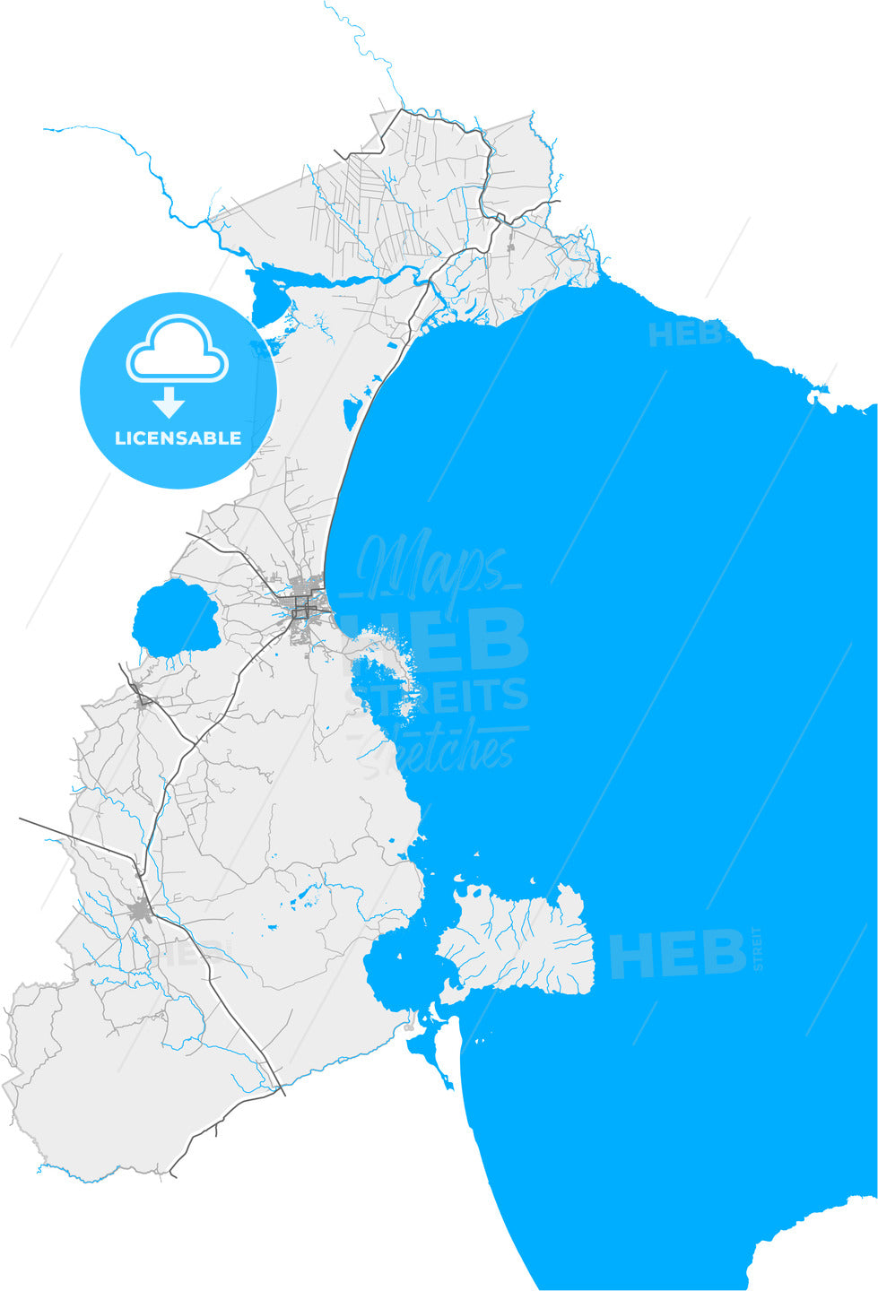 Granada, Granada, Nicaragua, high quality vector map