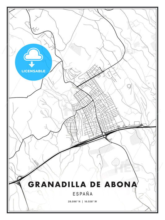 Granadilla de Abona, Spain, Modern Print Template in Various Formats - HEBSTREITS Sketches