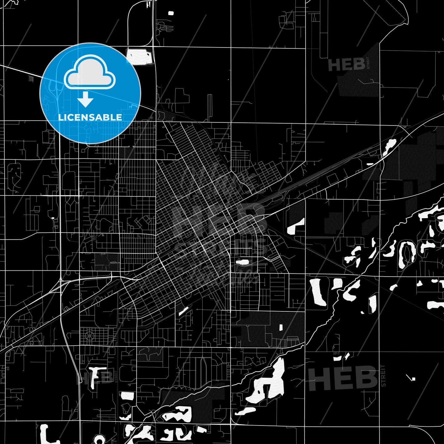 Grand Island, Nebraska, United States, PDF map