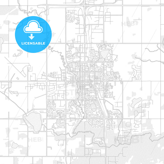 Grande Prairie, Alberta, Canada, bright outlined vector map
