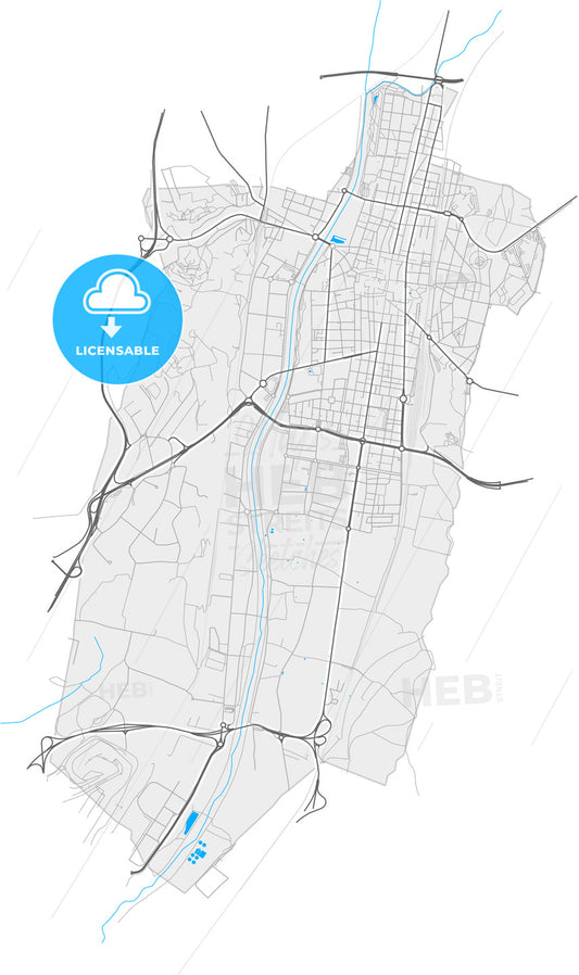 Granollers, Barcelona, Spain, high quality vector map