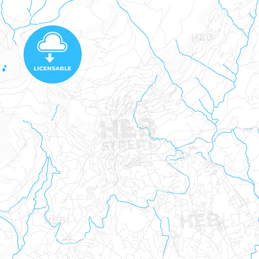 Grasse, France PDF vector map with water in focus