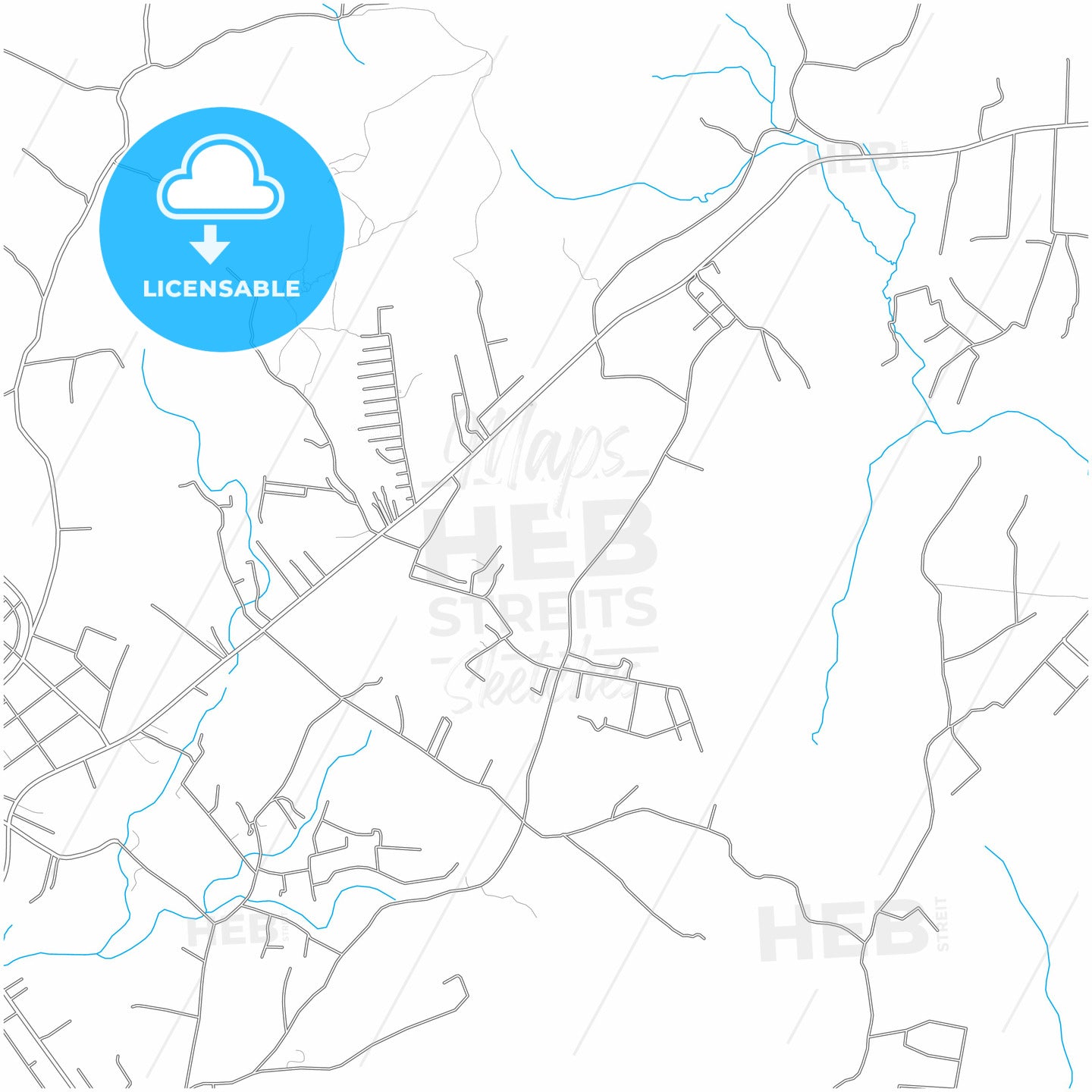 Gravatai, Brazil, city map with high quality roads.