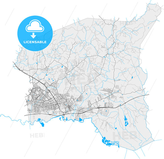 Gravatai, Brazil, high quality vector map