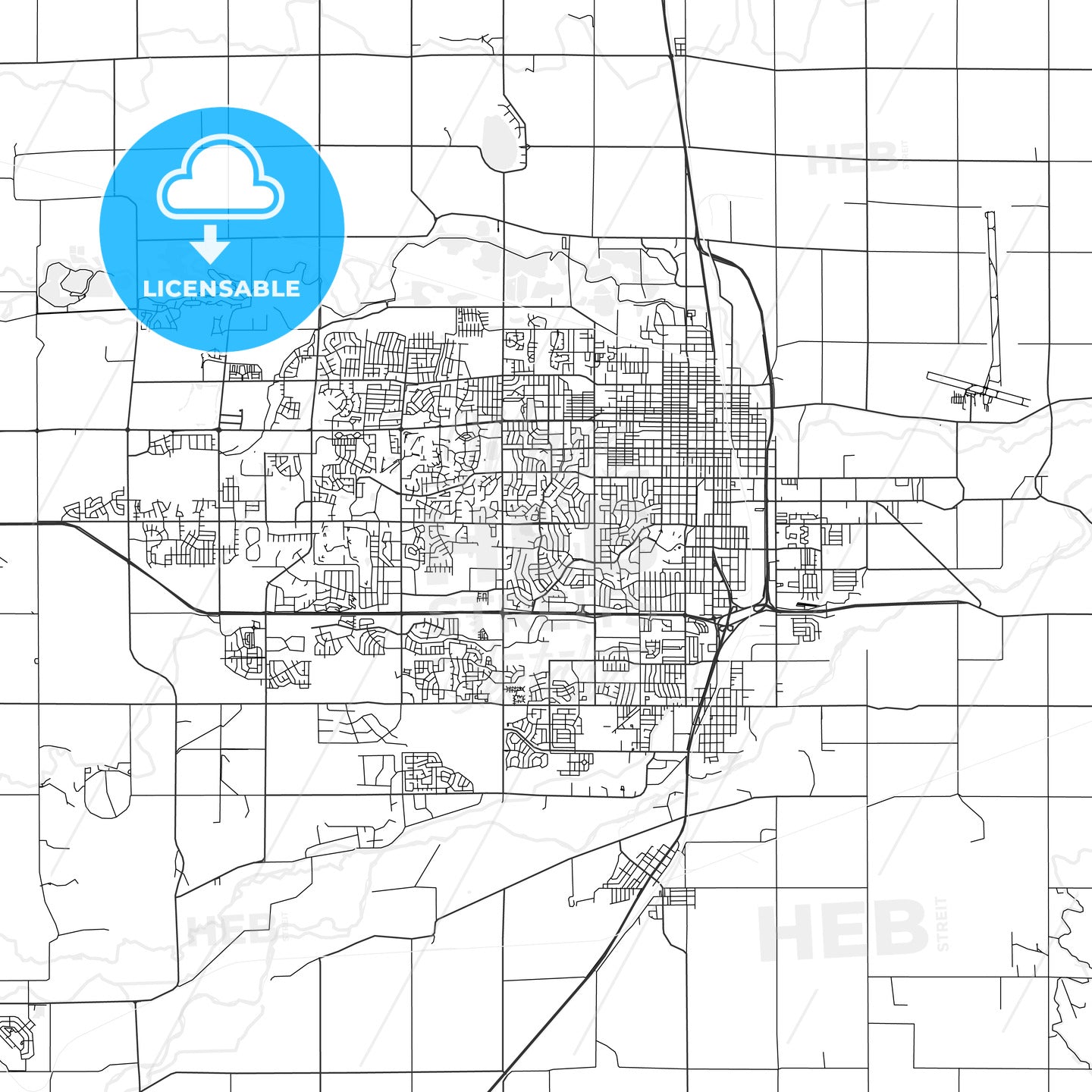 Greeley, Colorado - Area Map - Light
