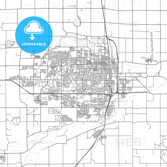 Greeley, Colorado - Area Map - Light