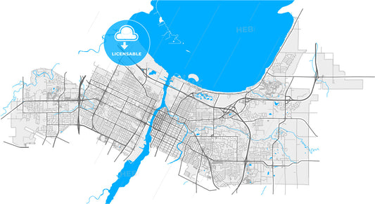 Green Bay, Wisconsin, United States, high quality vector map