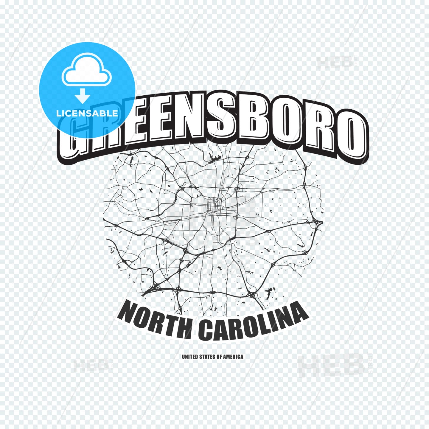 Greensboro, North Carolina, logo artwork – instant download