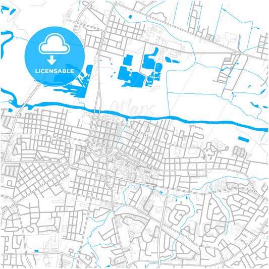 Greenville, North Carolina, United States, city map with high quality roads.