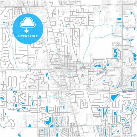 Greenwood, Indiana, United States, city map with high quality roads.