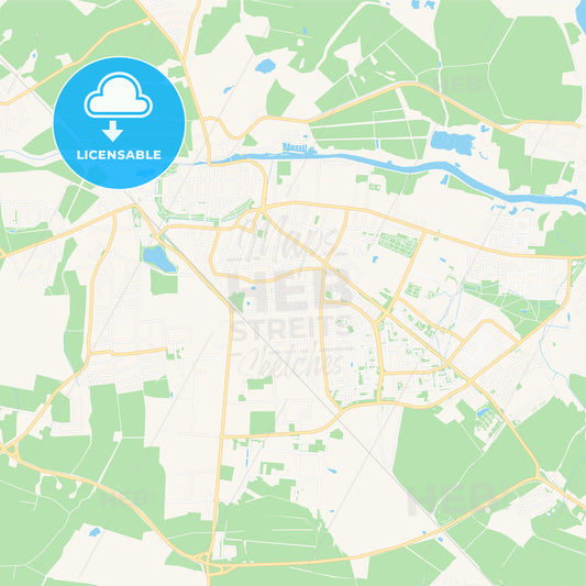 Greifswald, Germany Vector Map - Classic Colors