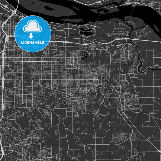 Gresham, Oregon - Area Map - Dark