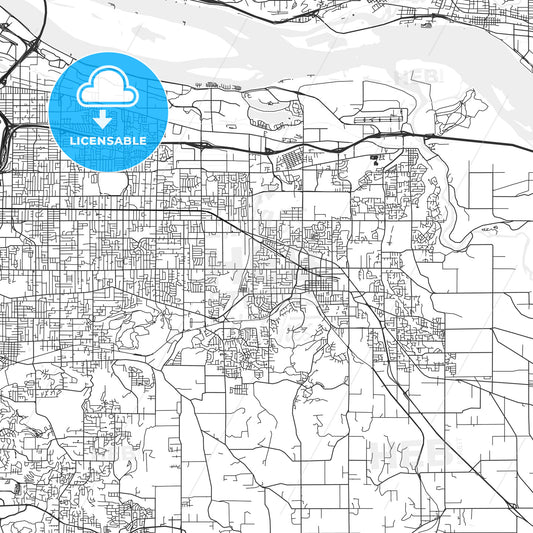 Gresham, Oregon - Area Map - Light