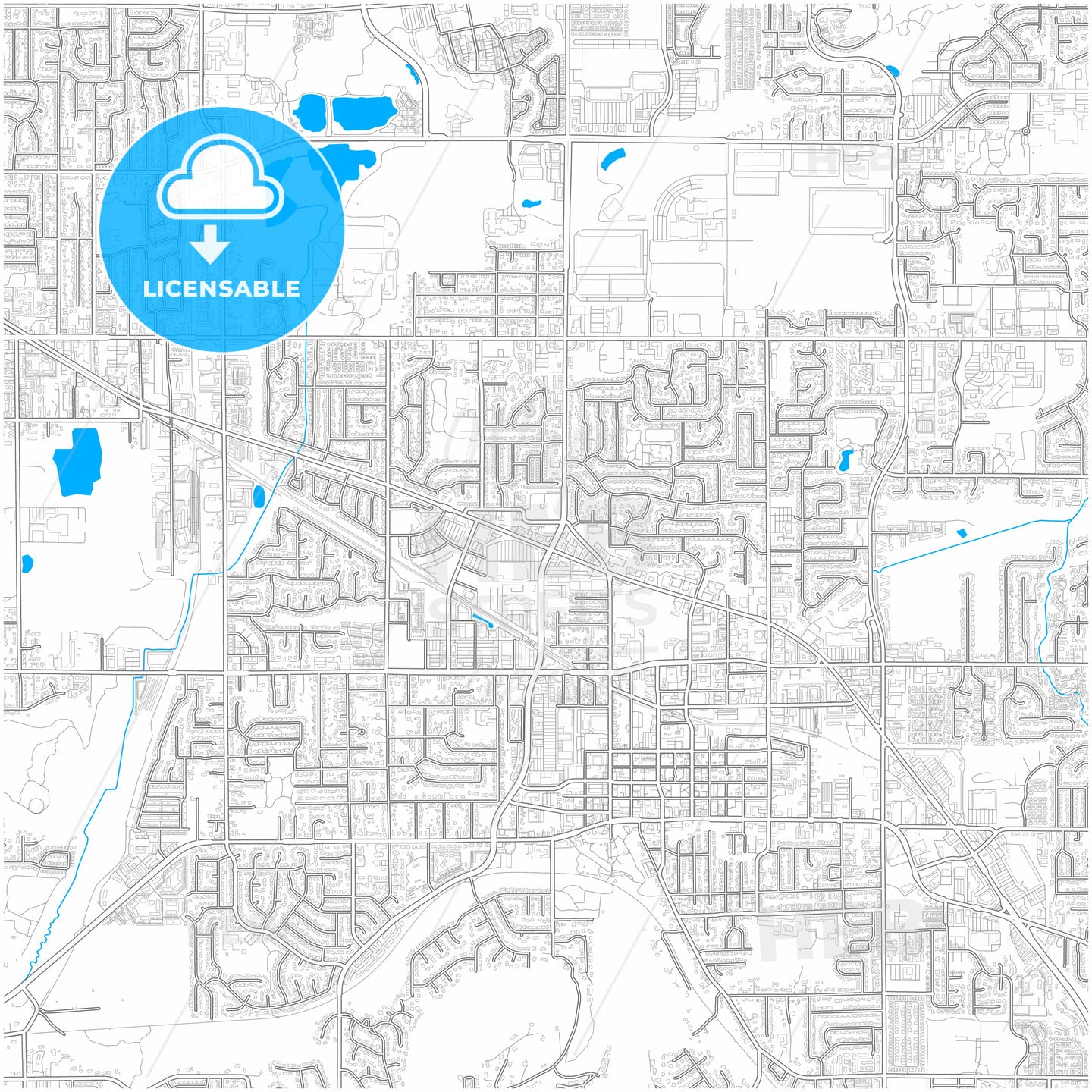 Gresham, Oregon, United States, city map with high quality roads.