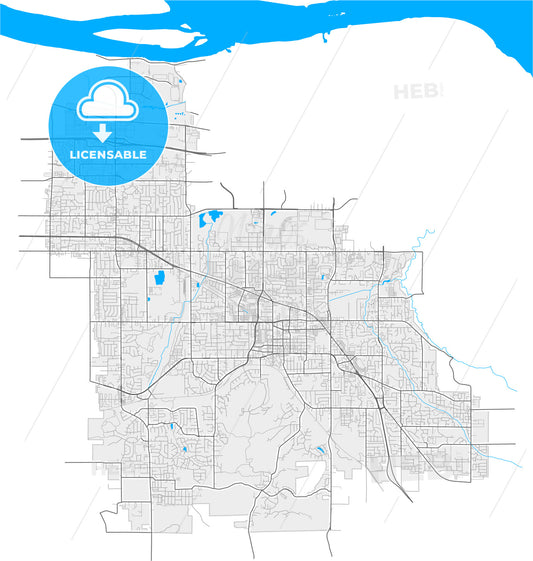 Gresham, Oregon, United States, high quality vector map