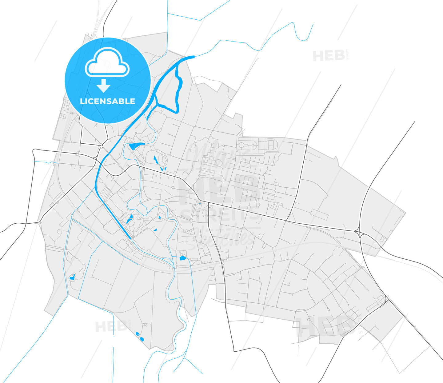 Grevenbroich, North Rhine-Westphalia, Germany, high quality vector map