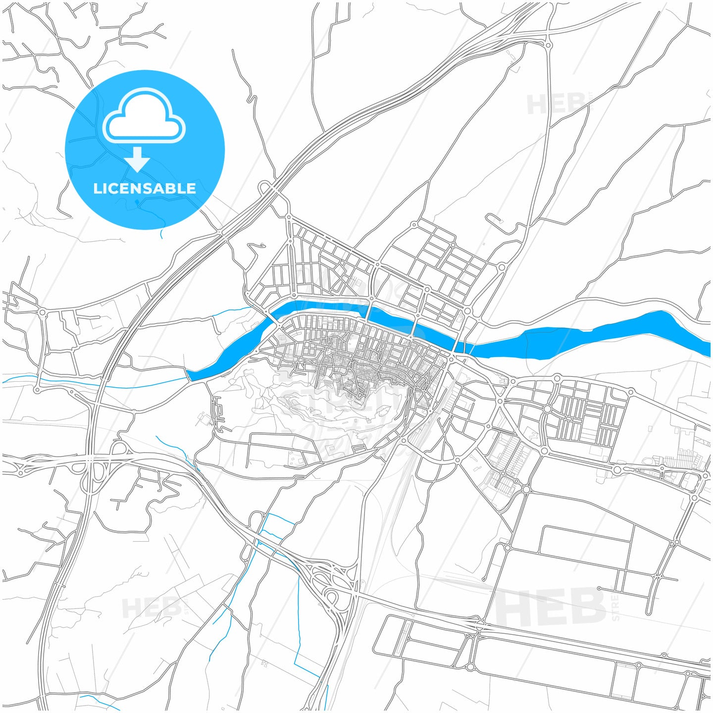 Groa de Murviedro, Valencia, Spain, city map with high quality roads.