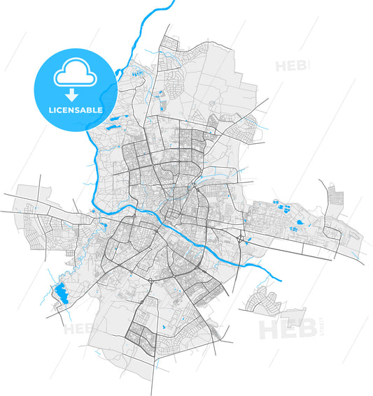 Grodno, Voblasć, Belarus, high quality vector map