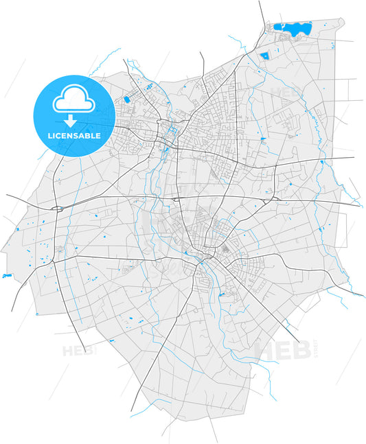 Gronau (Westf.), North Rhine-Westphalia, Germany, high quality vector map