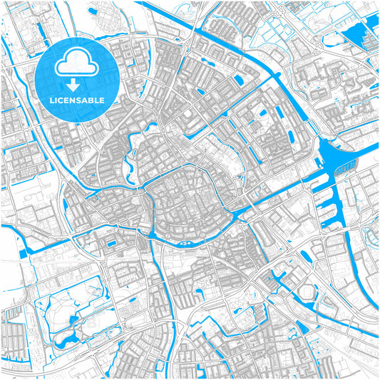 Groningen, Groningen, Netherlands, city map with high quality roads.