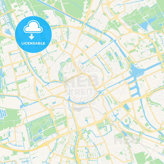 Groningen, Netherlands Vector Map - Classic Colors
